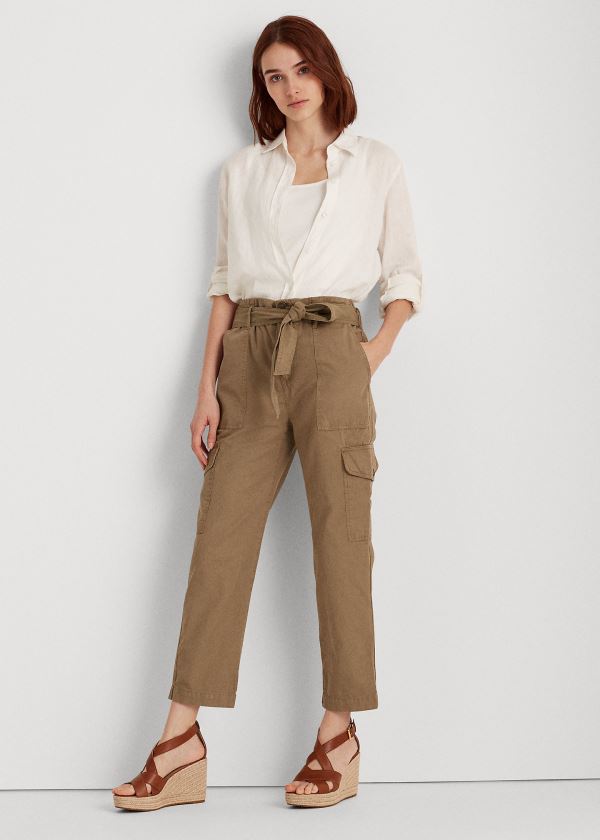 Calças Ralph Lauren Algodão Twill Cargo Mulher 89432-ERYZ